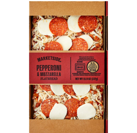 Marketside Pepperoni and Mozzarella Flatbread Pizza, Marinara Sauce, 11.9 oz (Fresh) product-image