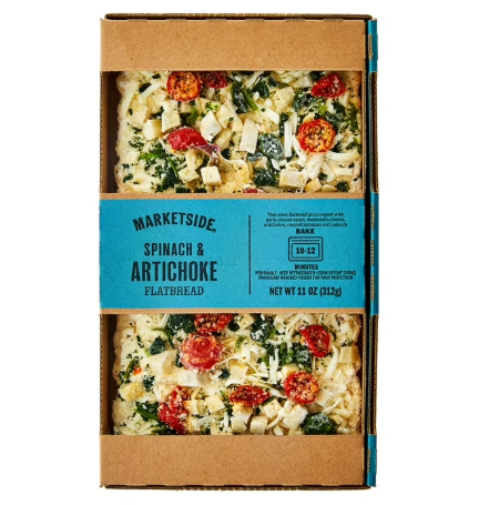 Marketside Artichoke Spinach Tomato Flatbread Pizza, White Garlic Sauce, 11 oz (Fresh) product-image