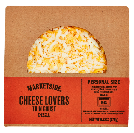 Marketside 7" Thin Crust Cheese Pizza, 6.2 oz, White Sauce, Refrigerated product-image