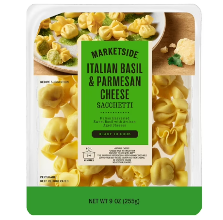 Marketside Italian Basil and Parmesan Cheese Sacchetti, Fresh Artisanal Pasta, 9 oz product-image