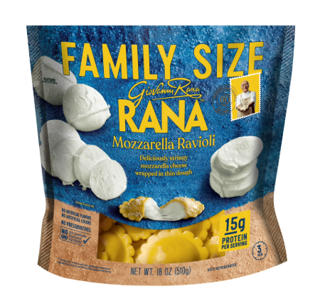Giovanni Rana Ravioli Mozzarella Cheese Filled Italian Pasta Bag (Family Size, 18oz, Fresh), Refrigerated product-image