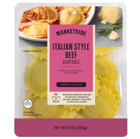 Marketside Italian Style Beef Ravioli, Fresh Artisanal Pasta, 9 oz Tray product-image