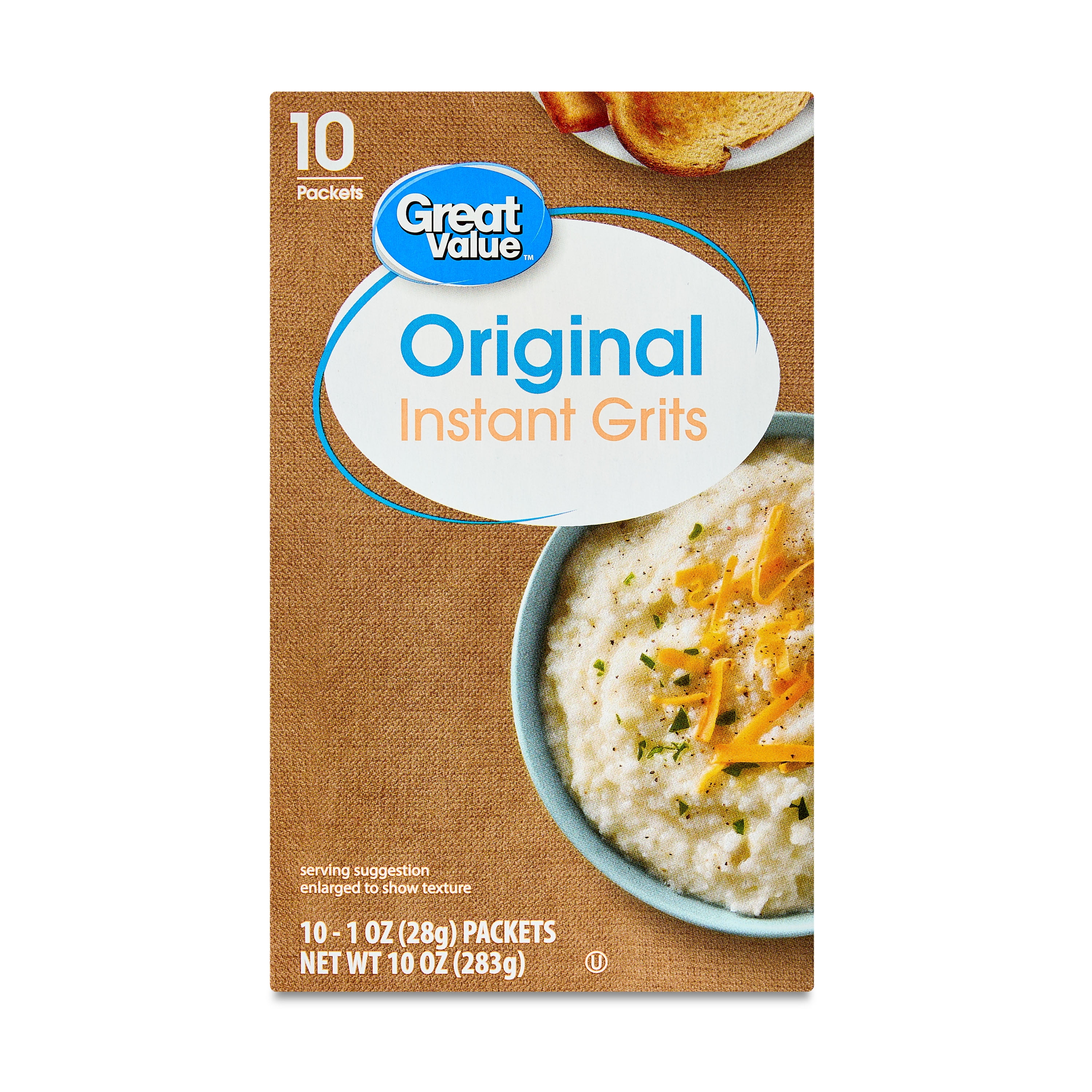 Great Value Original Instant Grits, 1 oz Box, 10 Count (Shelf-Stable Granules) product-image