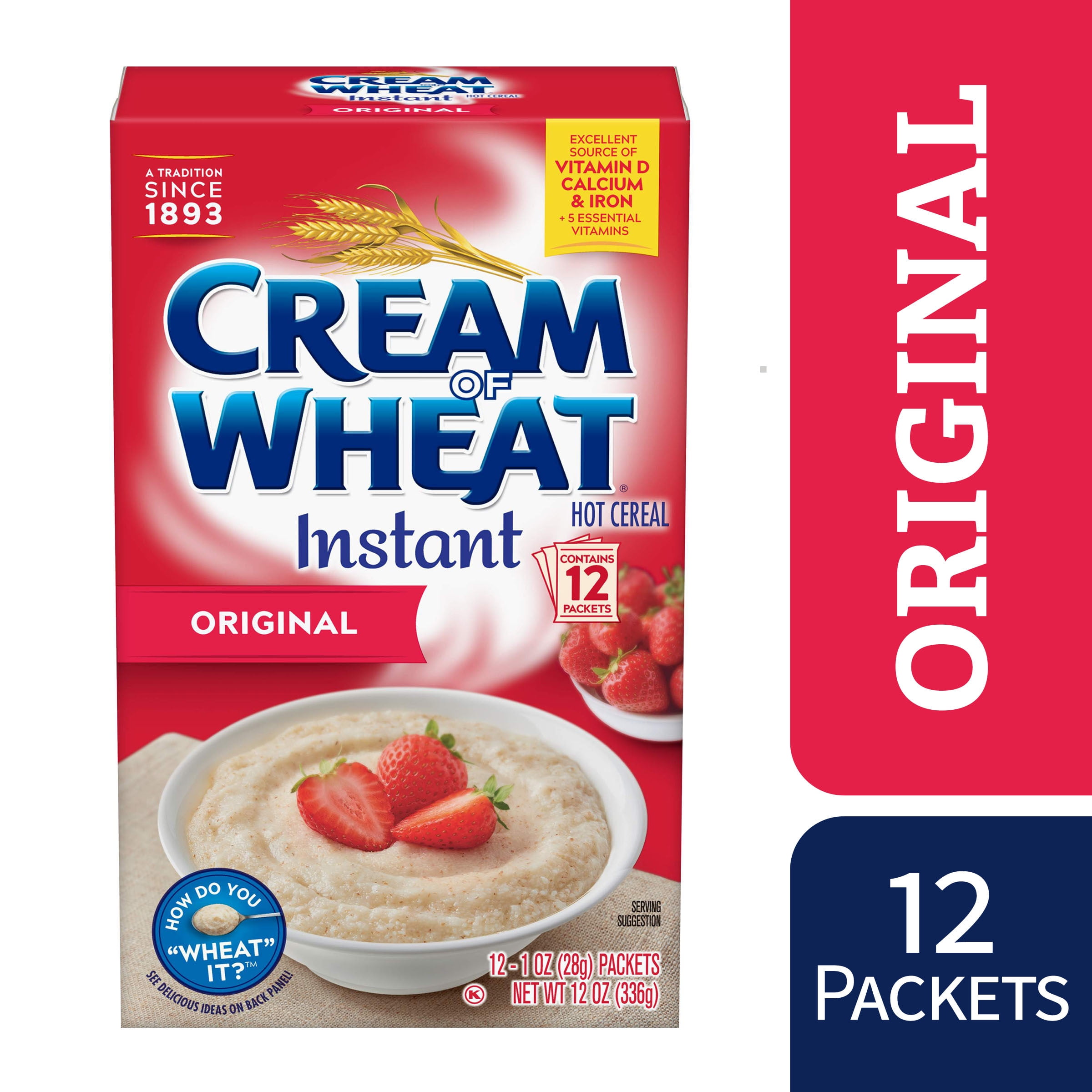 Cream of Wheat Instant Hot Cereal, Original Flavor, Kosher, Shelf-Stable, 12 Packets product-image
