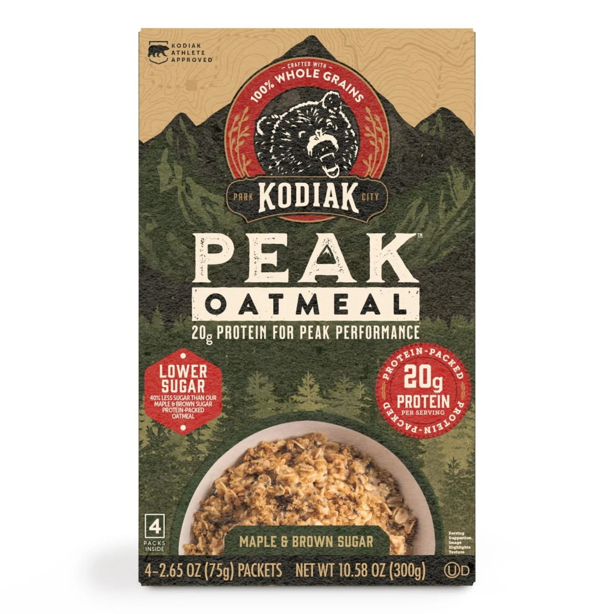 Kodiak Peak Protein-Packed Maple Brown Sugar Instant Oatmeal Packets, 2.65 oz (4 Count) product-image
