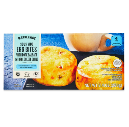 Marketside Sous Vide Egg Bites with Pork Sausage & Three Cheese Blend, 8.4 oz, 4 Count product-image