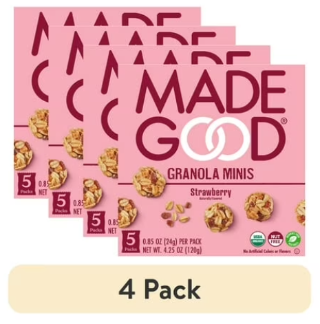 (4 pack) MadeGood Strawberry Granola Bites, 0.85 oz, 5 Count product-image