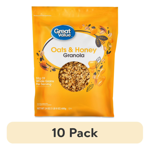 (10 pack) Great Value Oats & Honey Granola, 24 oz product-image