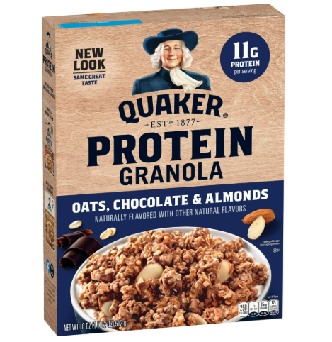 Quaker Protein Granola Oats Chocolate & Almonds, 18 oz Single Pack product-image