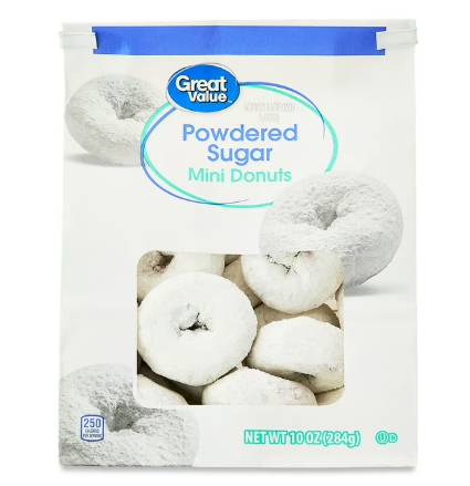Great Value Powdered Sugar Mini Donuts, 10 oz product-image