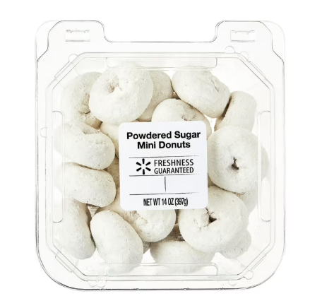 Freshness Guaranteed Powdered Sugar Mini Donuts, 14oz Clamshell, Shelf Stable product-image