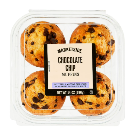 Marketside Chocolate Chip Muffins, 14 oz, 4 Count product-image