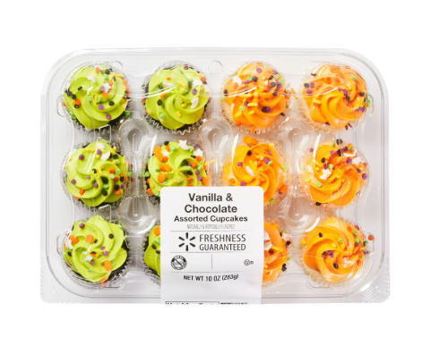 Freshness Guaranteed Halloween Vanilla & Chocolate Mini Cupcakes, 10 oz, 12 Count product-image