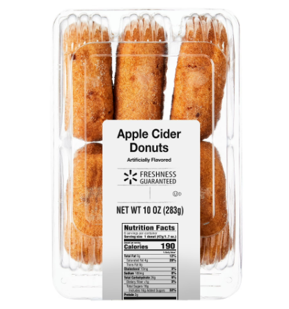 Freshness Guaranteed Apple Cider Cinnamon Sugared Donuts, 10 oz Clamshell, 6 Count, Shelf-Stable product-image