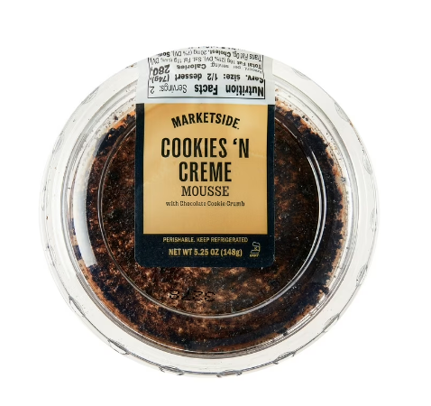 Marketside Chocolate Cookies 'n Crème Mousse Dessert Cup, Cookie Piece Topping, Prepared, Creamy, 5.25oz (Refrigerated Dessert) product-image