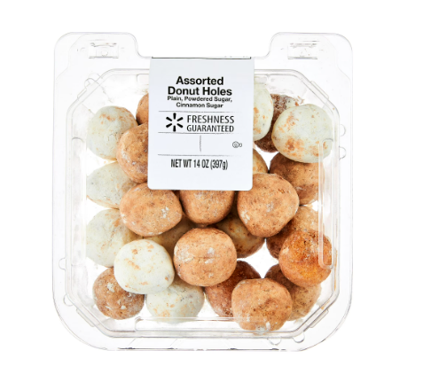 Freshness Guaranteed Assorted Plain, Powdered Sugar, and Cinnamon Sugar Donut Holes, 14 oz, 28 Count product-image