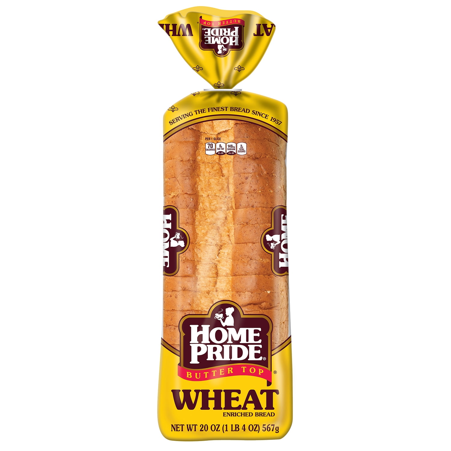 Home Pride Butter Top Enriched Wheat Bread, Sliced Sandwich Bread, 20 oz, Shelf-Stable product-image