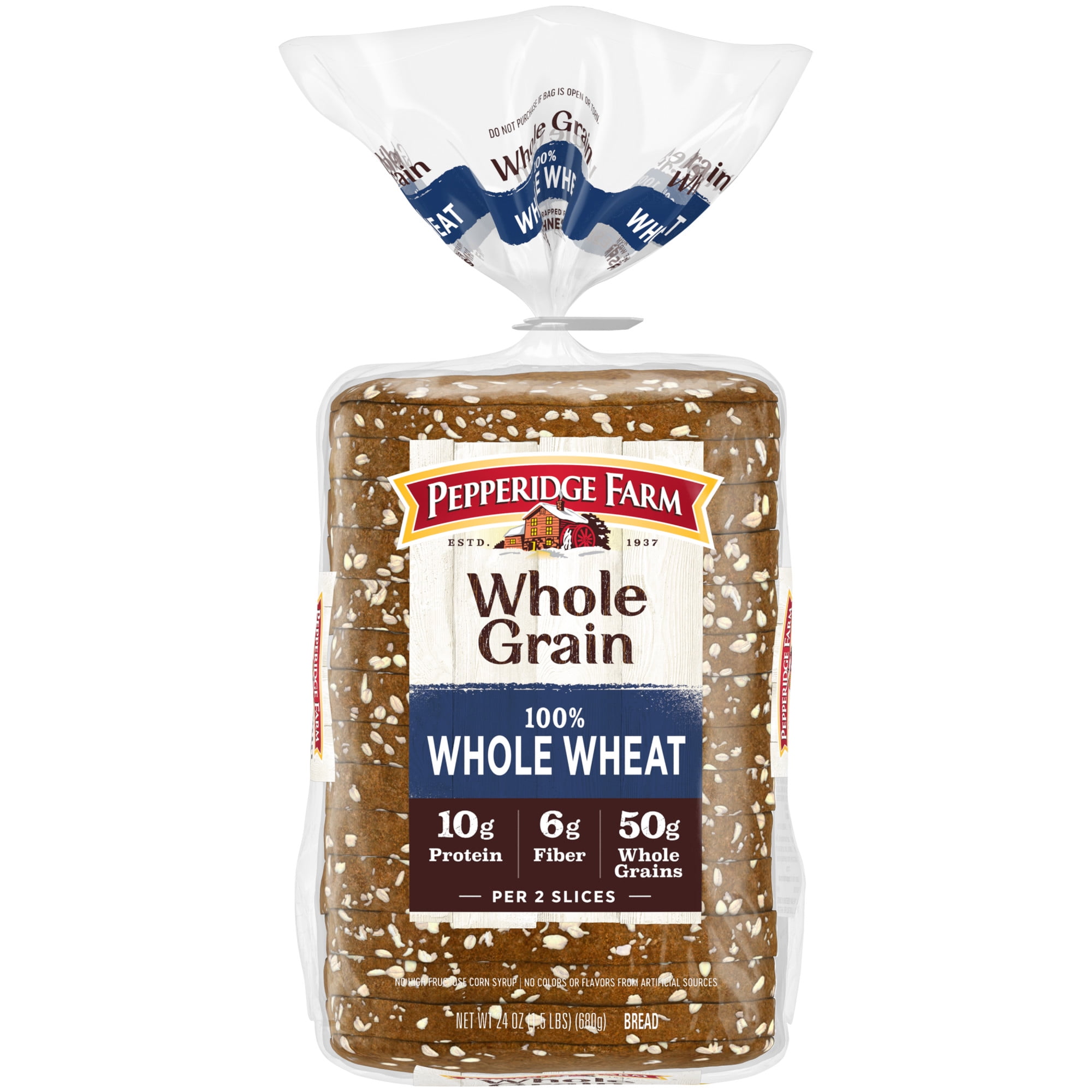 Pepperidge Farm Whole Grain 100% Whole Wheat Bread, 24 oz Loaf product-image