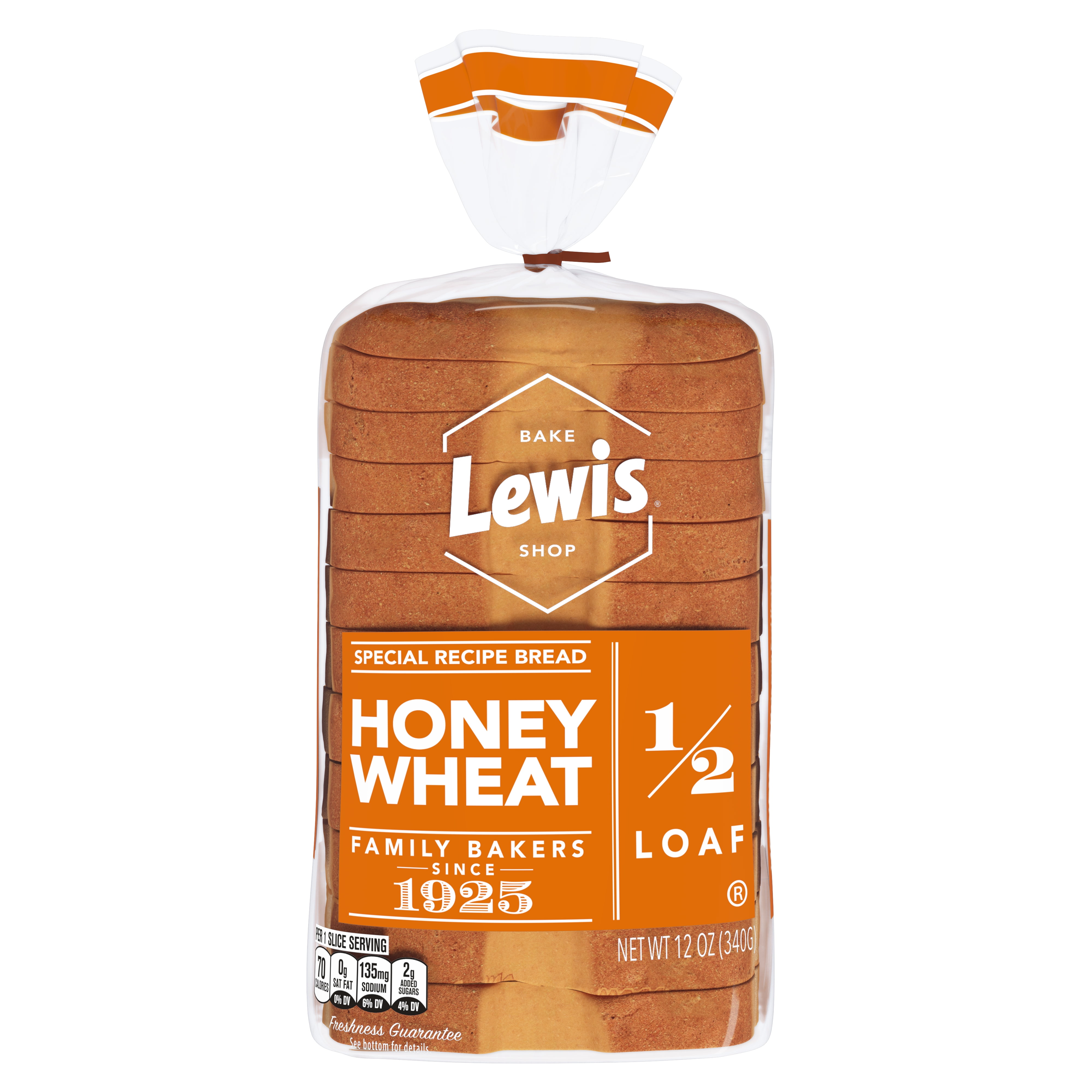 Lewis Bake Shop Honey Wheat Half Loaf Bread, 1/2 Loaf, 12 oz product-image