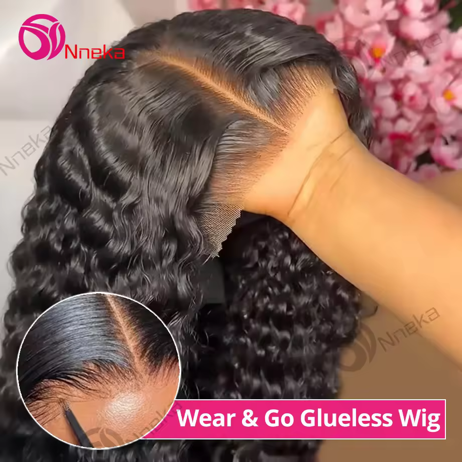 Glueless Wigs Human Hair Ready To Wear Pre Cut 4x4 5x5 Hd Lace Closure Deep Wave Curly Human Hair Wigs Brazilian Water Wave Wig