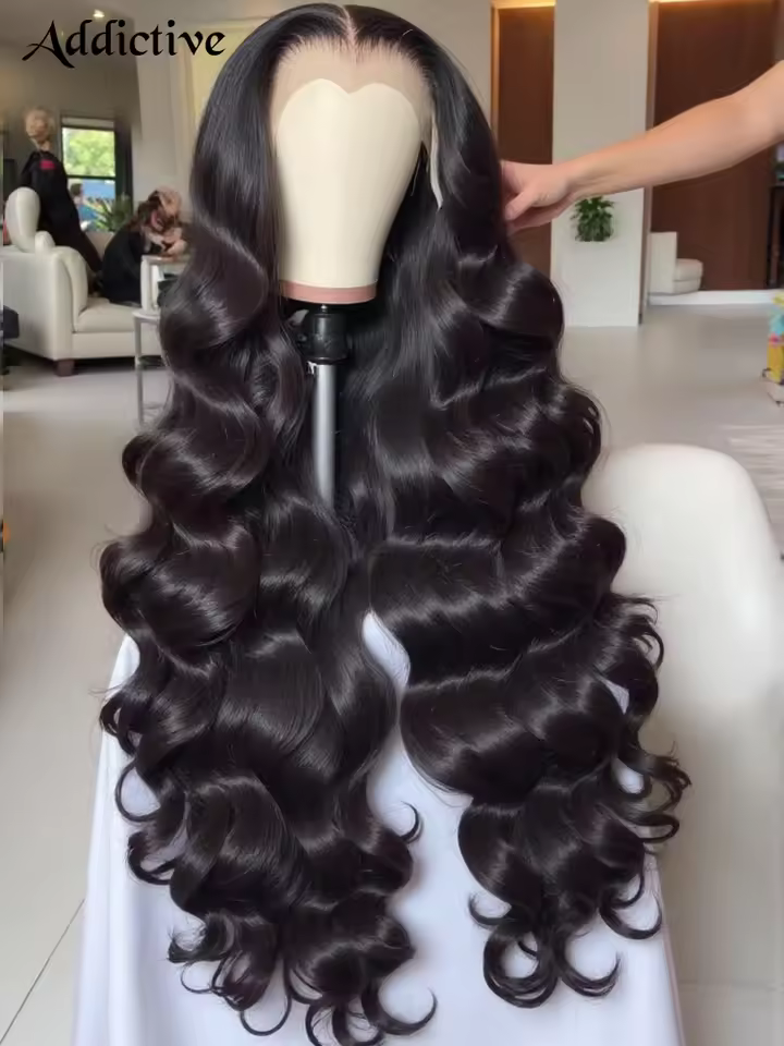 220% Body Wave 13x6 HD Transparent Lace Front Human Hair Wigs 30 40 Inch 13x4 Lace Frontal Water Wave 5x5 Closure Wig For Women