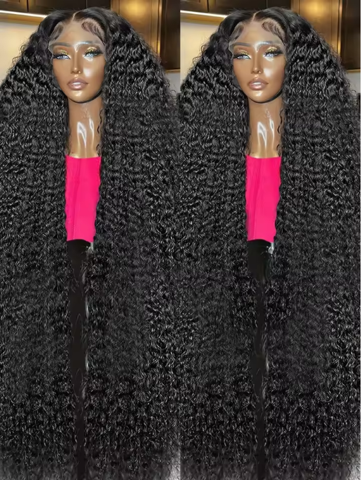 300 High Density 13x4 13x6 HD Curly Lace Front Human Hair Wigs Brazilian 40 50 Inch Deep Wave Frontal Glueless Wigs Human Hair
