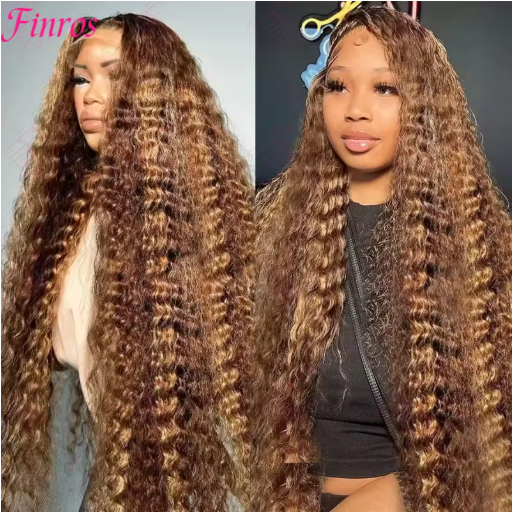 30 36 Inch Curly Highlight Wig Human Hair Honey Blonde 13x4 Lace Front Deep Wave 13x6 Hd Lace Frontal Wig Brazilian For Women
