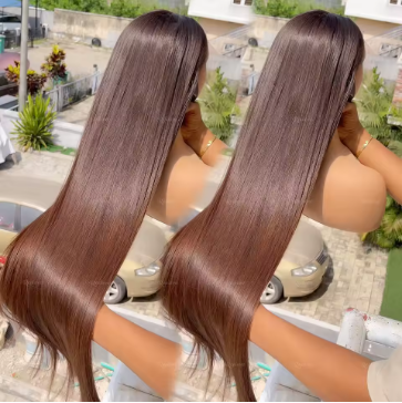Affordable 13x6 Chocolate Brown Human Hair Wig 250% Straight HD Lace Frontal Wig Cheap Silky Straight Lace Front Wig For Summer