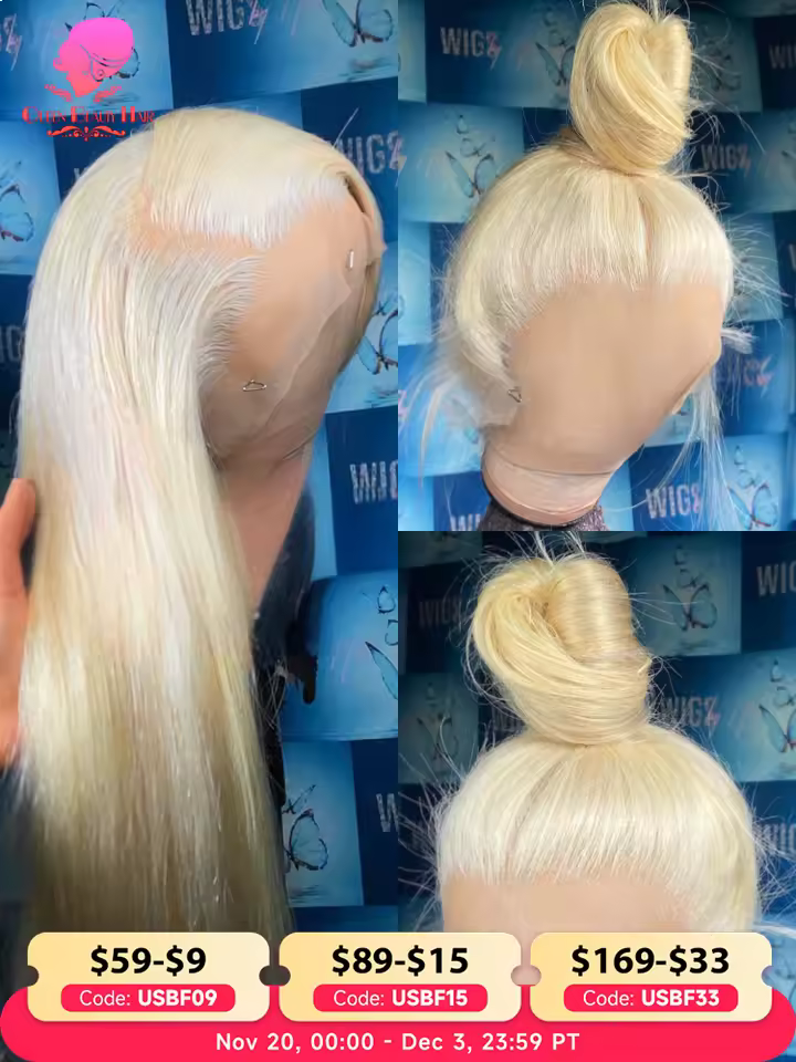 38 Inches 250 Density 360 Lace Frontal Wigs Straight Lace Frontal Wig 13x4 13x6 Blonde 613 Lace Front Human Hair Wigs For Women