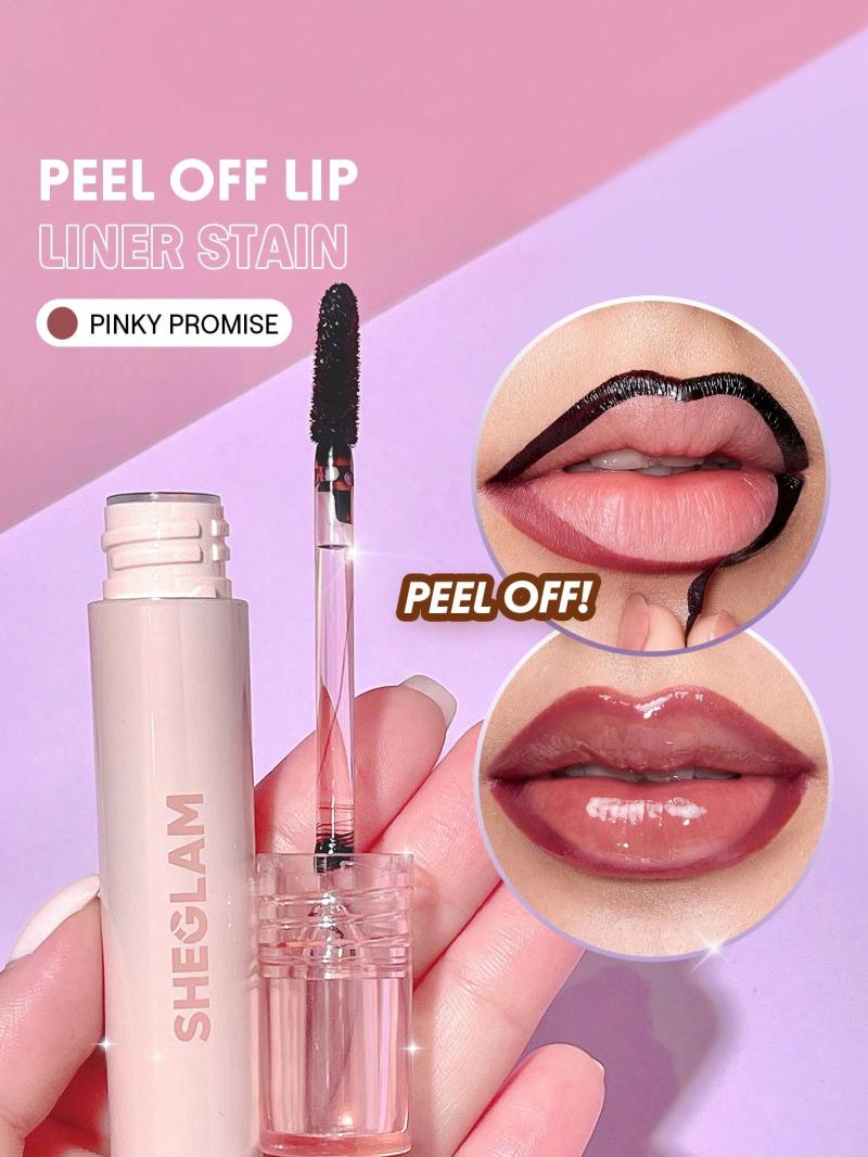 Fall In Line Peel Off Lip Liner Stain-Pinky Promise Henna Brand Beauty Makeup Face Paint Cosmetic For Women Girls Perfect For Fall Winter Ideal For Y2K Fancy Fashion Suitable For Birthday Christmas Present Party Ready Best Color