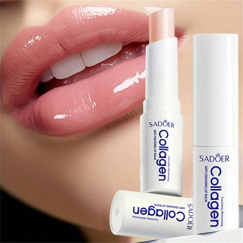 1Pc Collagen ANTI CRACKING LIP BALM Reduce Lip Wrinkles, Prevent Peeling And Cracking. Moisturizing And Hydrating. Brighten Lip Skin Tone.