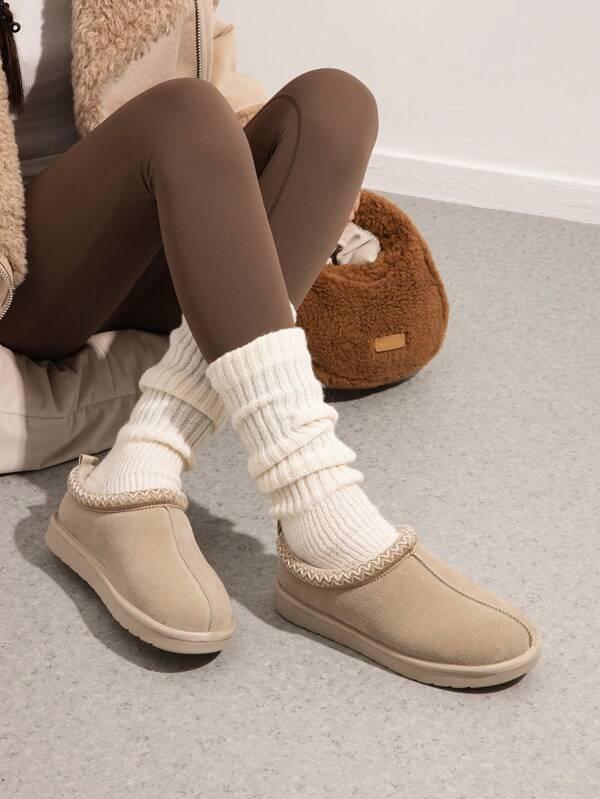 Women's Fashion Slippers - Genuine Suede, Indoor Outdoor Fluffy Shoes For Winter Comfort, Cute And Warm With Memory Foam