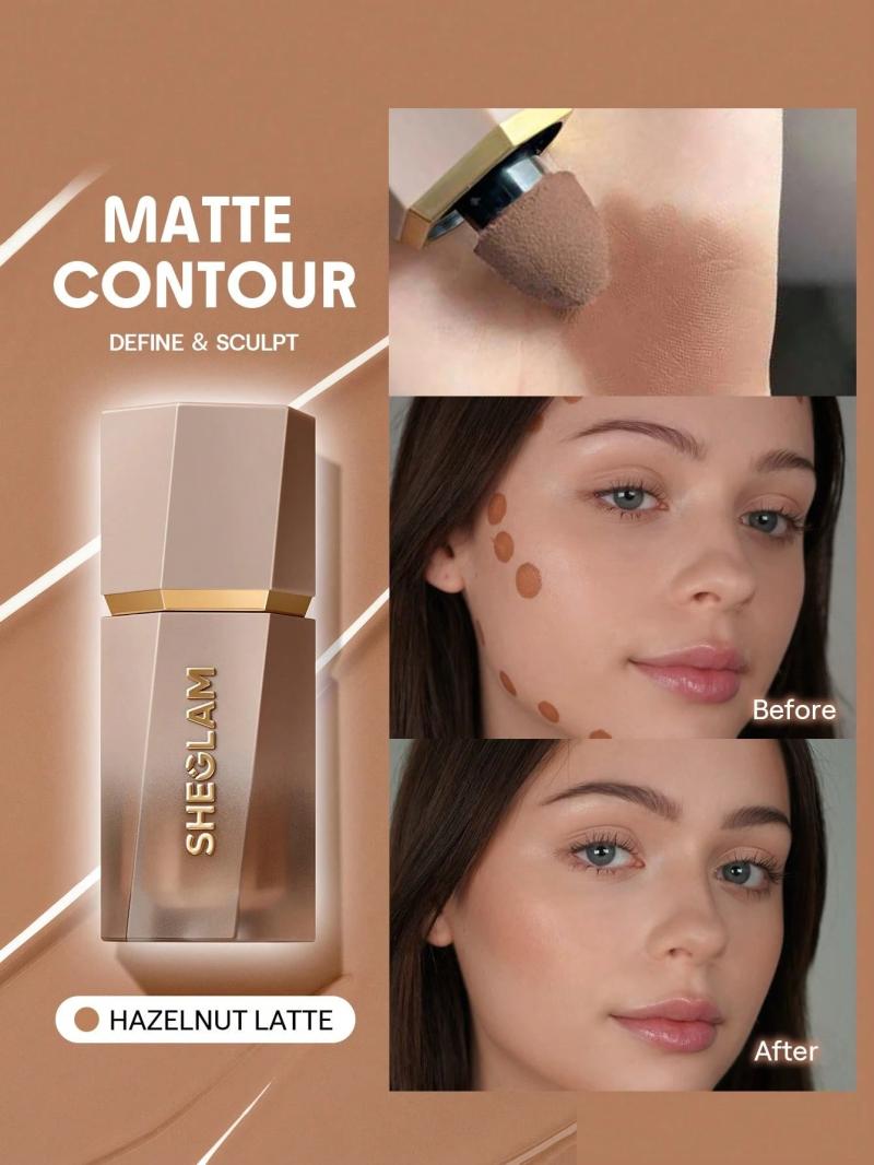 Sun Sculpt Liquid Contour-Hazelnut Latte Contour Liquid Non-Greasy Long Lasting Natural Bronzer Contouring Weightless Contour Brand Beauty Makeup Face Paint Cosmetic For Women Girls Perfect For Fall Winter Ideal For Y2K Fancy Fashion Suitable For Birthday