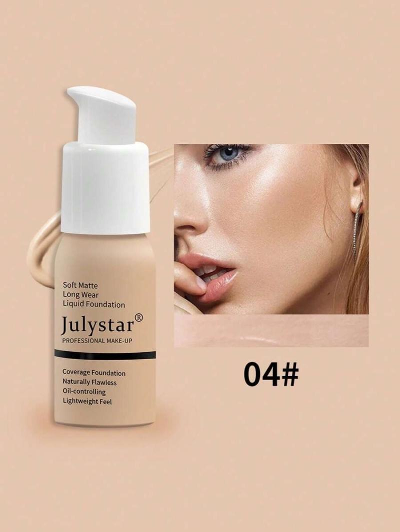 Oil Control Foundation, 30Ml Long-Lasting Full Coverage Liquid Foundation Cover Under Blemishes & Skin Discoloration