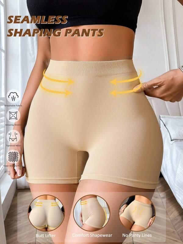 Women Seamless Waist-Cinching Lifting Underwear Shorts, Body Shaper Bottom, 1pc Shapewear Shorts For Women Body Shaper Shorts Seamless Shaping Pants