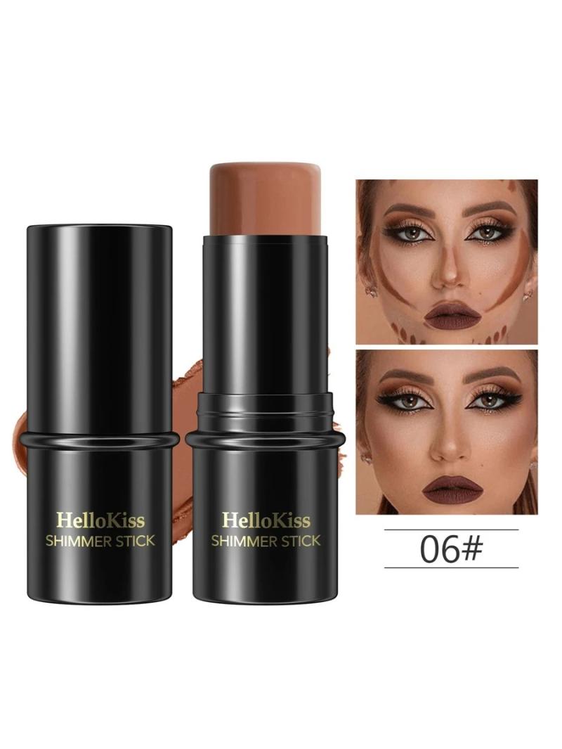 Highlight Contour Stick,1Pc Long-Wearing Brightening Shadow Waterproof Contour Cream Pearlescent Silkworm Nose Shadow Contouring Stick Contour Wand