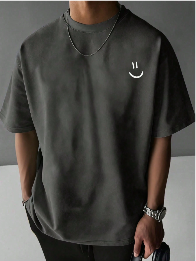 1pc Boys & Teen Casual Loose Sueded Graphic T-Shirt, Outdoor, Commuter, Spring/Summer/Autumn