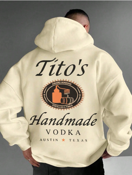 Men's Hoodie With English Slogan & Graphic Print, Thermal Lined, Fashionable Streetwear, Autumn/Winter, Long Sleeve Top