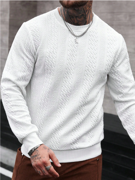 Men's Casual Loose Fit Crew Neck Long Sleeve Pullover Sweatshirt, Versatile For Autumn Men Jumpers Men Pullover