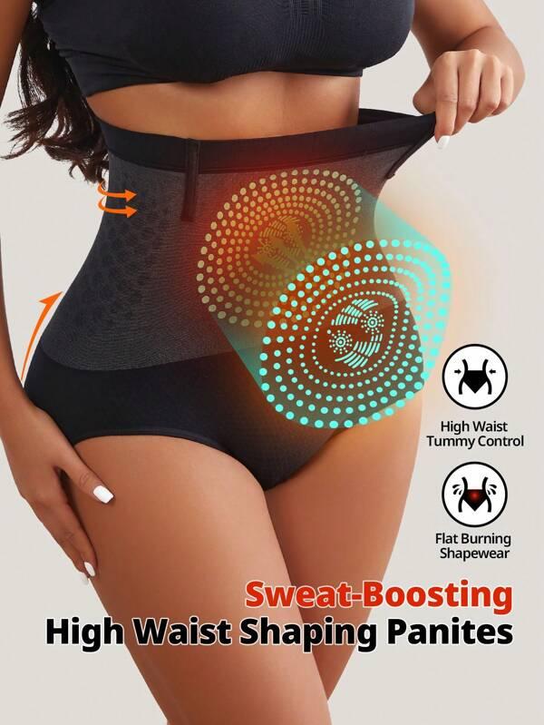 1pc Women Seamless High Waist Shaping Panty Sports Shapewear Swear Boosting Workout Trainning Abdomen Control Waist Support Briefs Anti-Roll Waistband Slimming Underwear