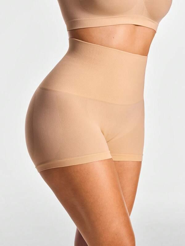 Women's Solid Color High Waisted Shaping Shorts Shapewear Bottom, Panty