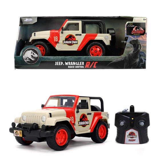Jada Jurassic World RC 1992 Jeep Wrangler – Turbo Function, Precision Controls, Classic Design, 1:16 Scale - Kids & Collectors Toy – Red/White