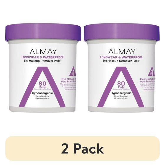 (2 pack) Almay Longwear and Waterproof Eye Makeup Remover Pads, 80 count